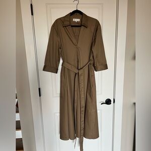 NWT ZARA Tie Waist Shirt Dress SZ L